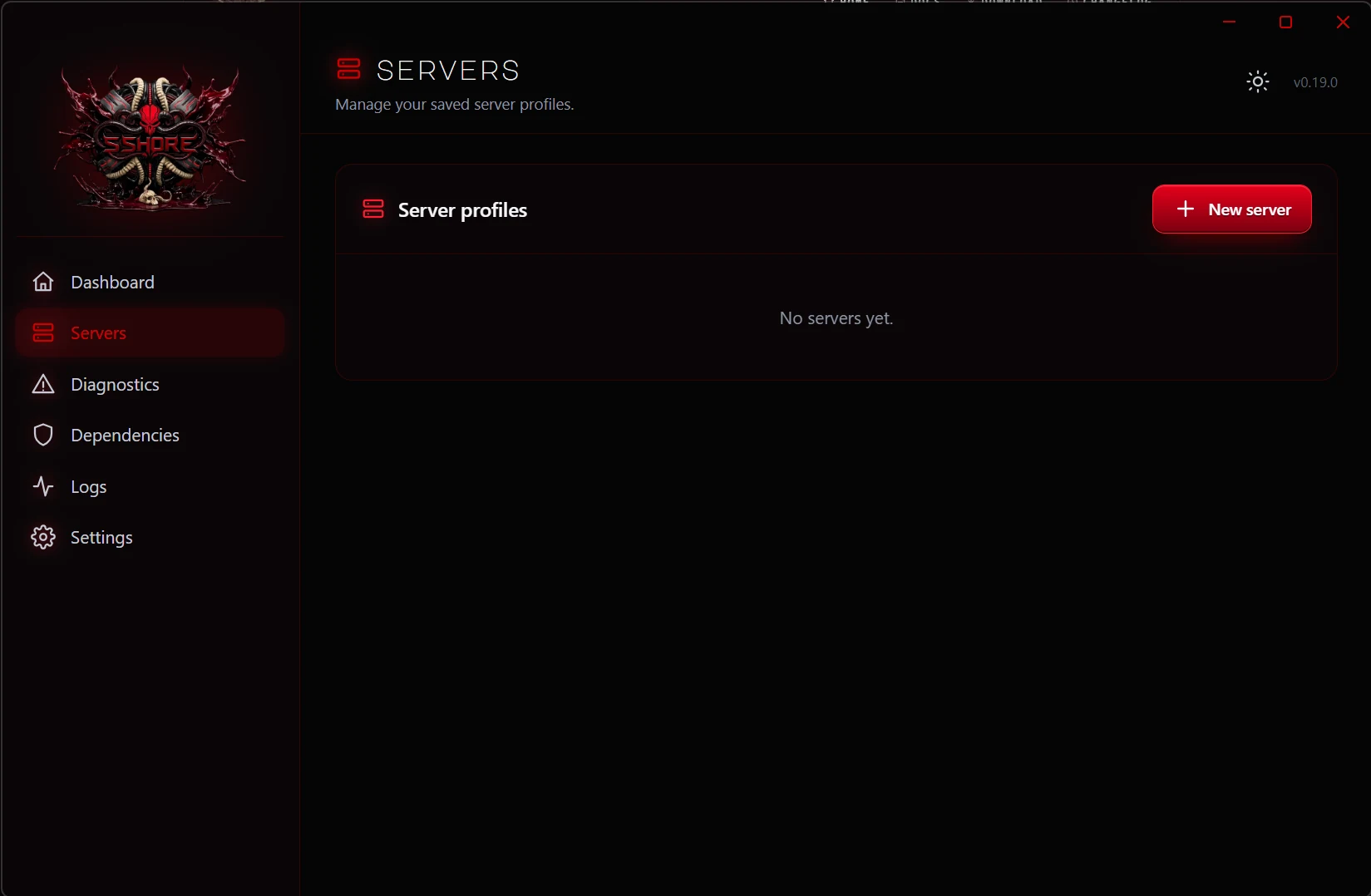 SSHore servers view with profile cards